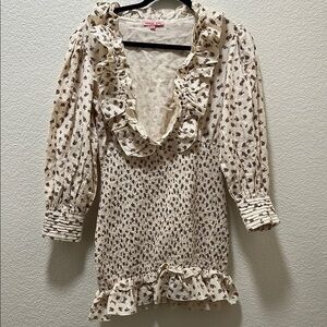 Verge Girl Cream and Brown Floral Dress